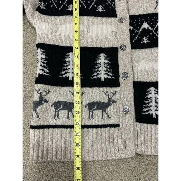 EDDIE BAUER Vintage Women Winter Cardigan Sweater Wool 80's USA Made MEDIUM READ - Picture 7 of 8